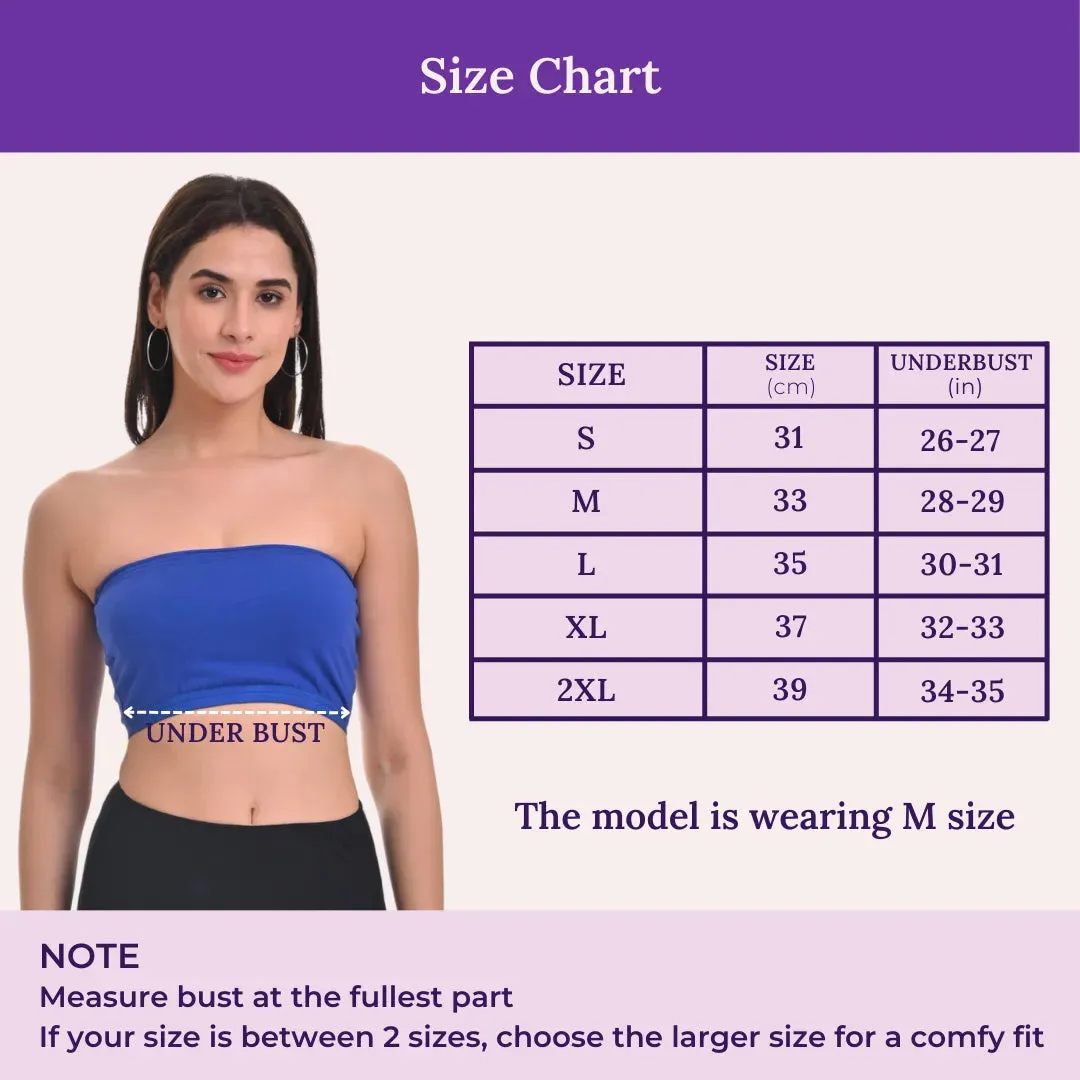 Bandeau/Tube Bra For Women | Strapless Bra | Silicone Anti-Slip Band | Triple Layer Front Panel | Conceals Visibility Of Nipples | Pack Of 3