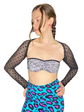 Black Polka Dot Mesh Shrug