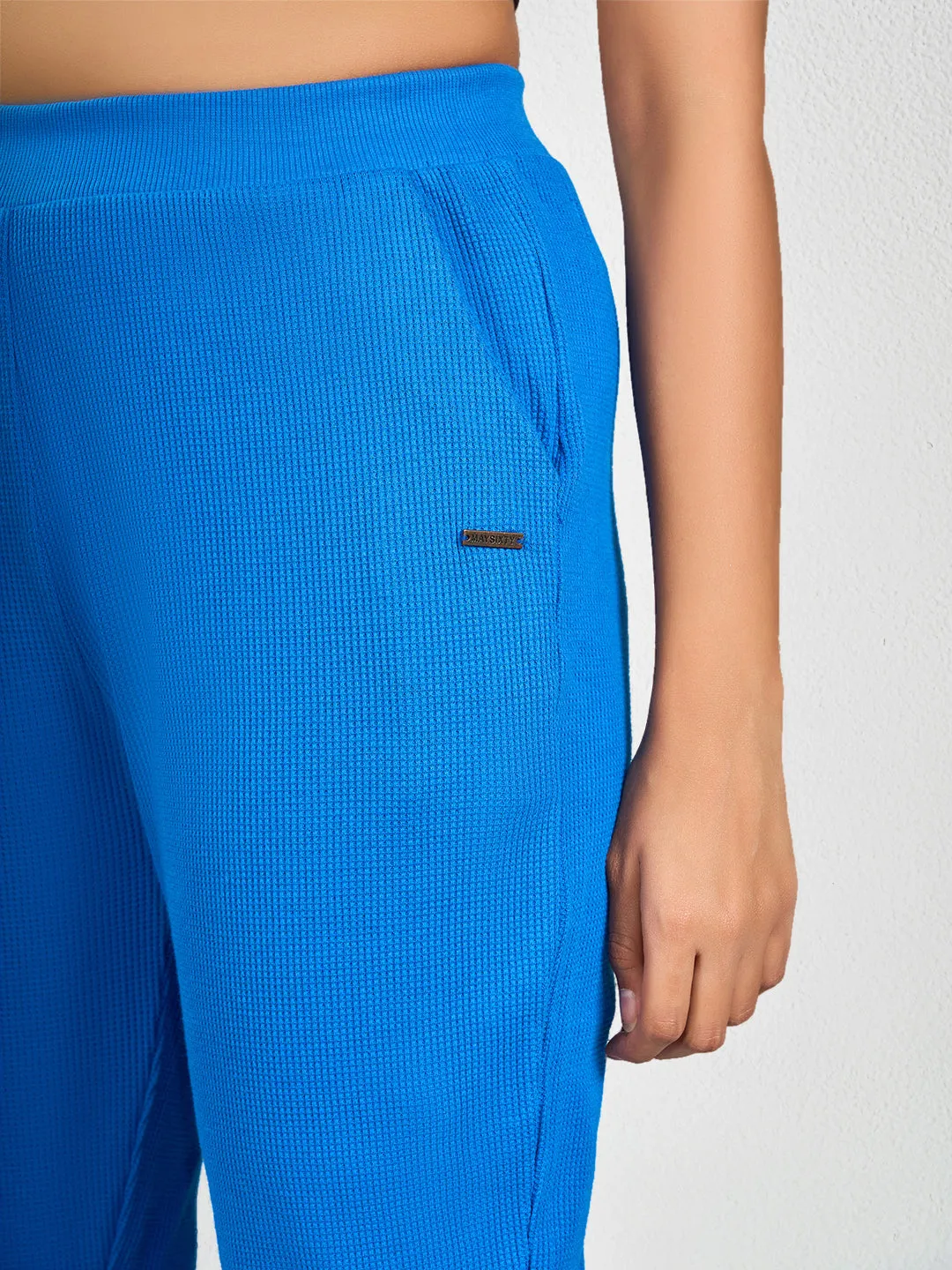 Blue Solid RB Track Pant