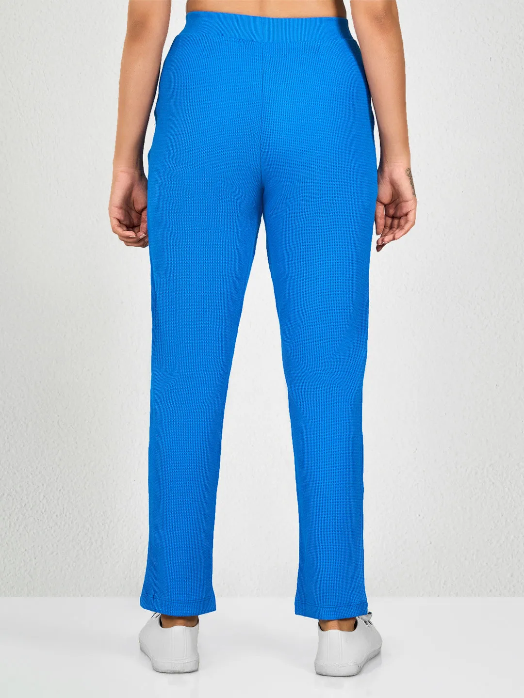 Blue Solid RB Track Pant