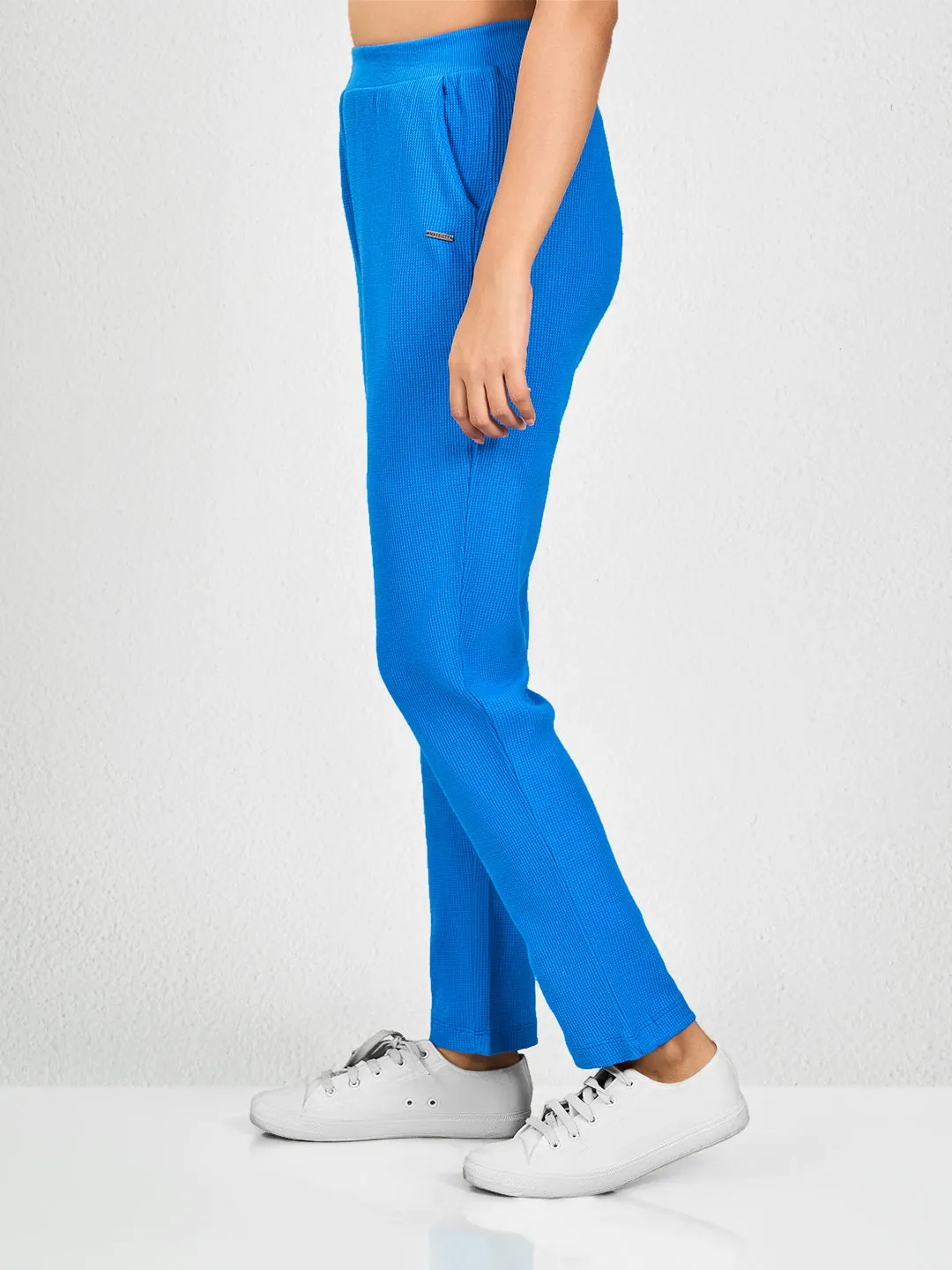 Blue Solid RB Track Pant