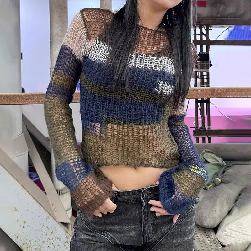 Crop Tops Vintage Grunge Mode für den alternativen Look**