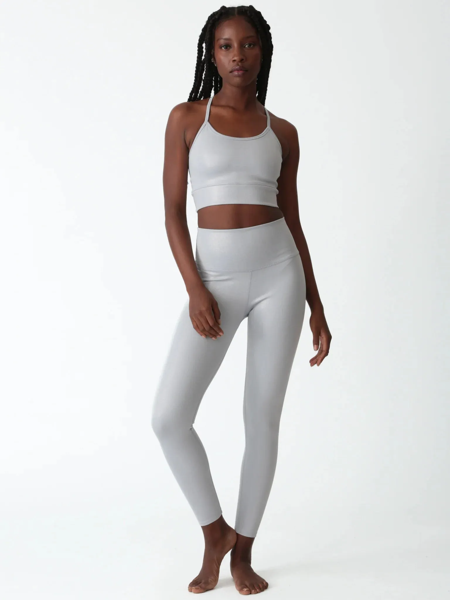 Electric & Rose Women's Mia Sports Bra Tank  - Dove Shimmer White