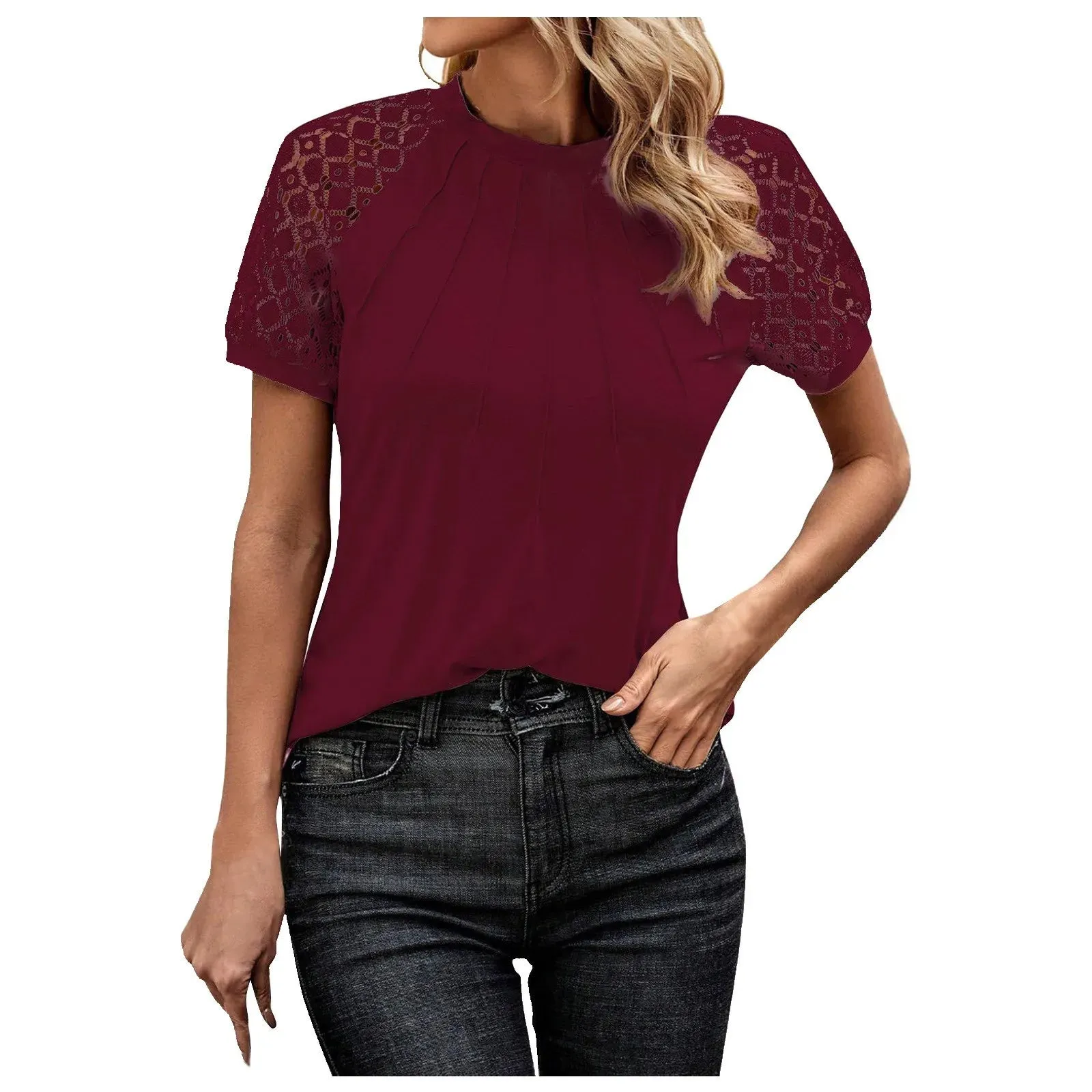 Fashion Solid Basic Casual Blouses Shirts