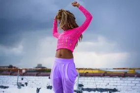 Pink Fishnet Crop Top
