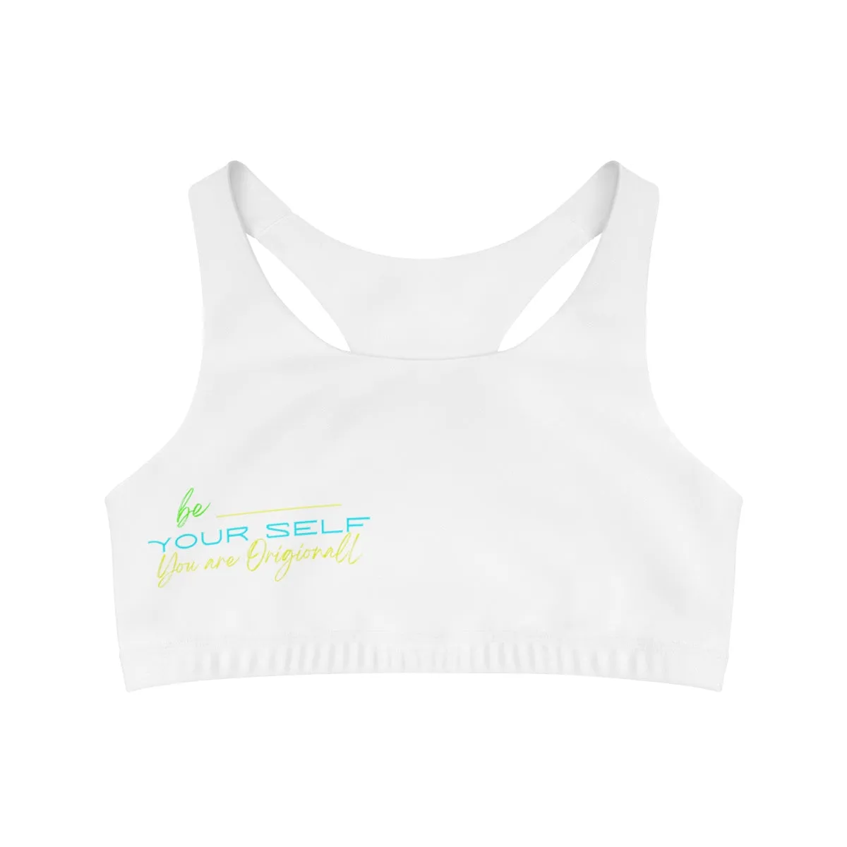 Sports Bra ( Be Yourself ) White
