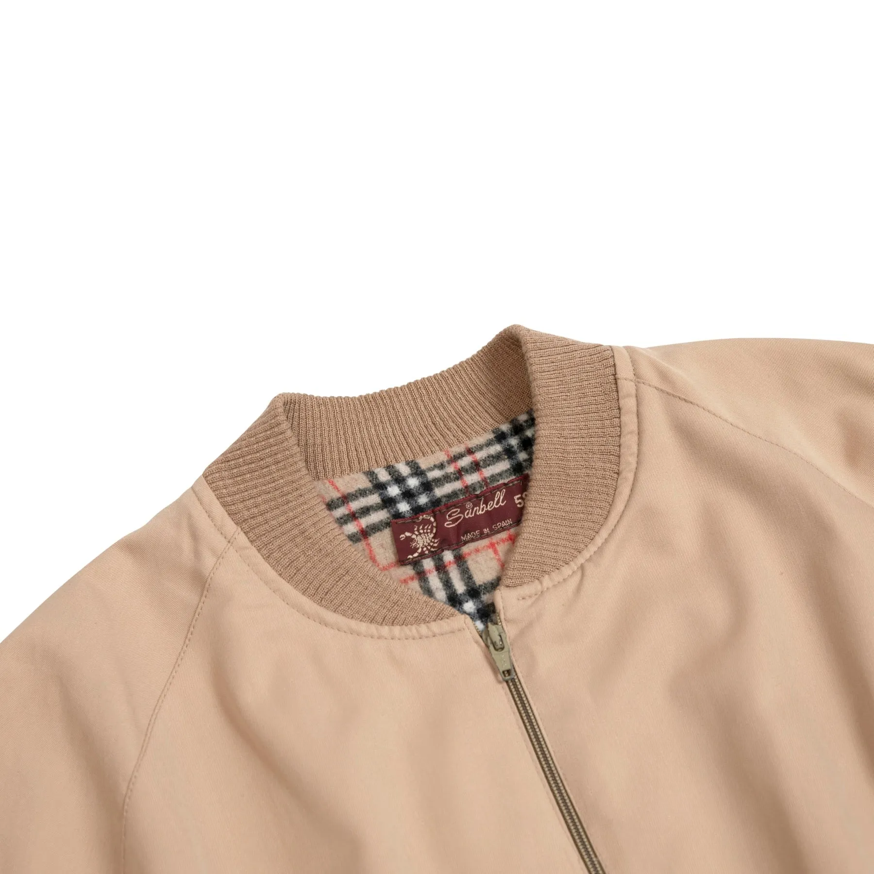 Twill Weave Brushed Wool Burberry Check Lined Bomber