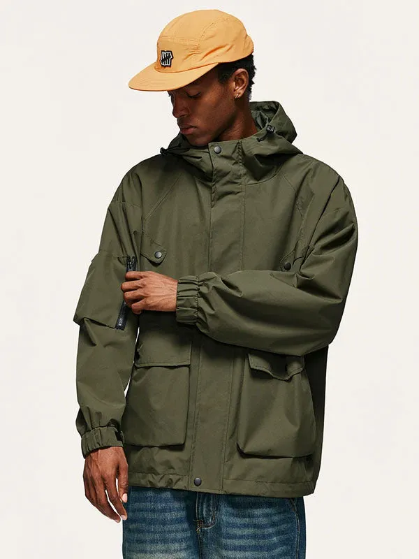 Wind and Waterproof Jacket (with mini compass on zip) in Green Color