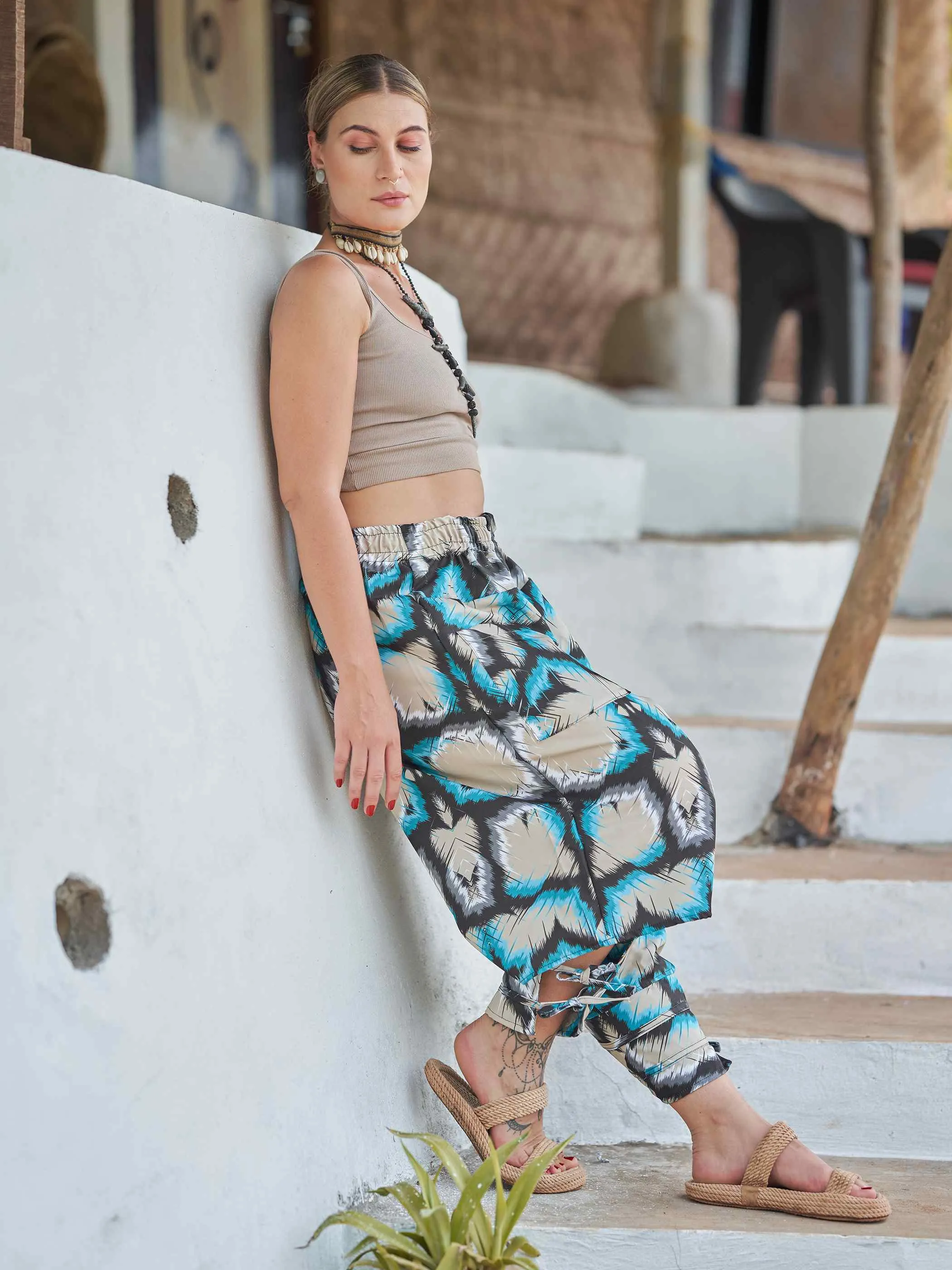 Women's Tie Dye Look Bohemian Hippy Harem Pants For Yoga Travel Dance