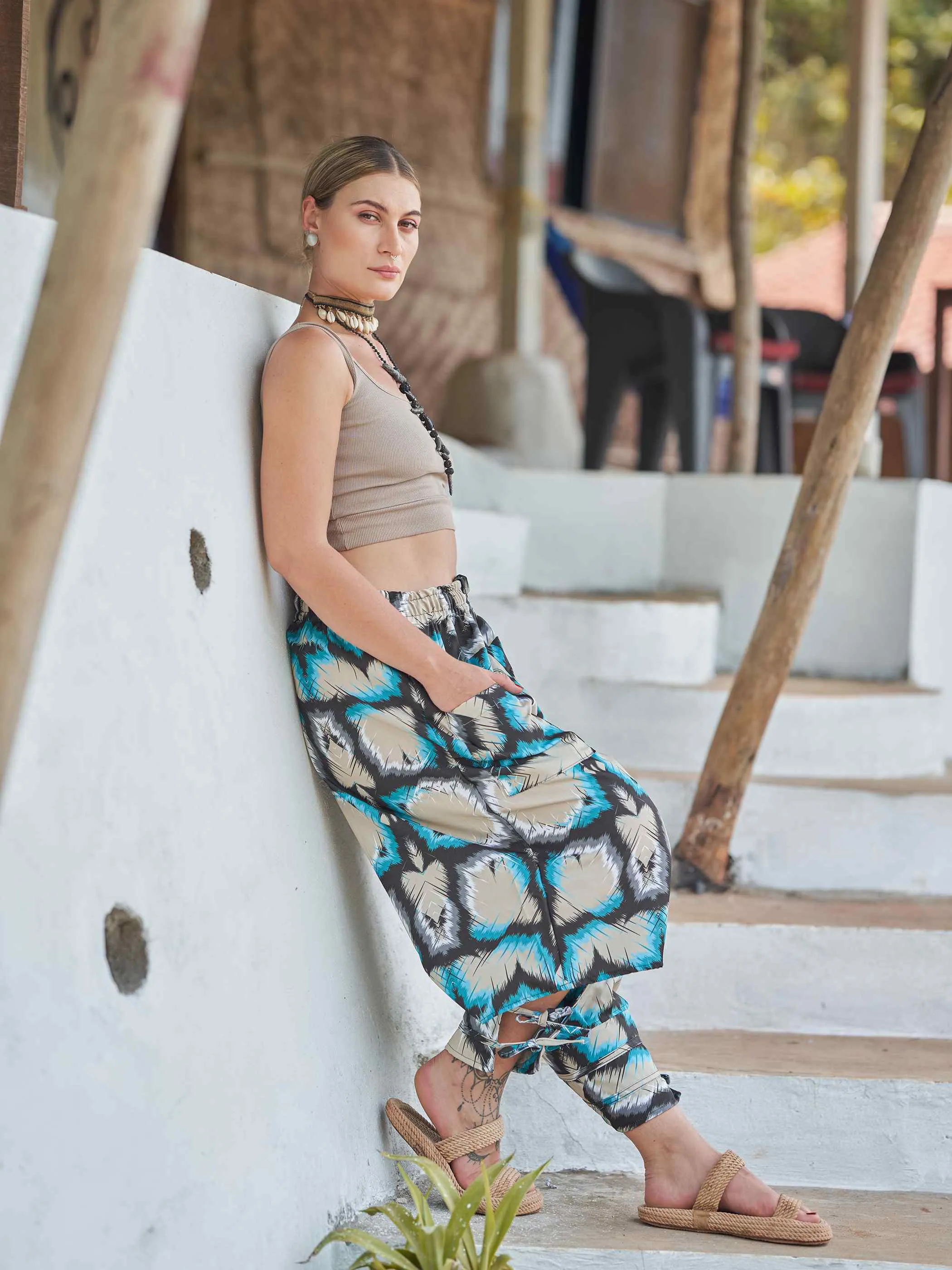 Women's Tie Dye Look Bohemian Hippy Harem Pants For Yoga Travel Dance