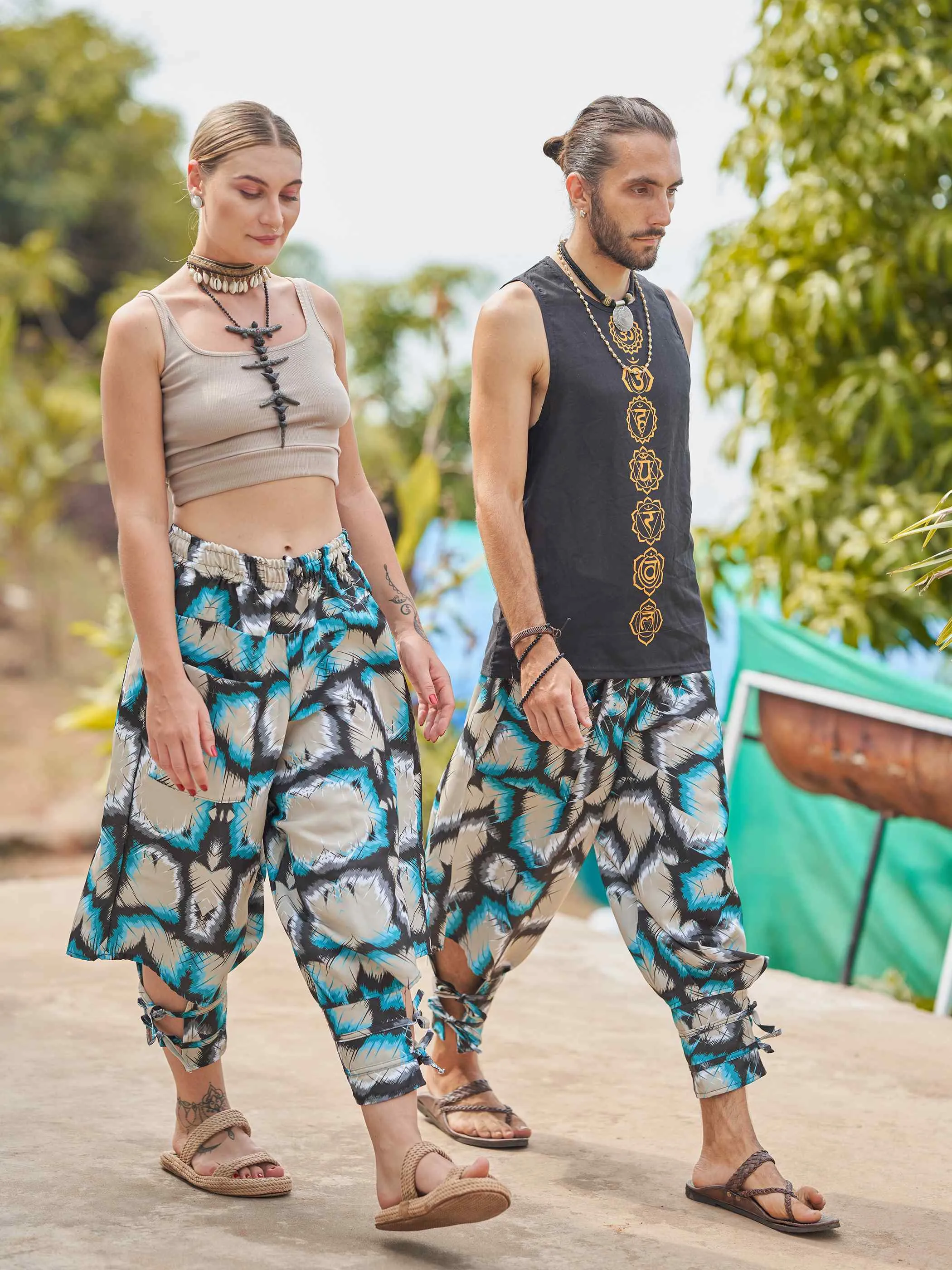 Women's Tie Dye Look Bohemian Hippy Harem Pants For Yoga Travel Dance