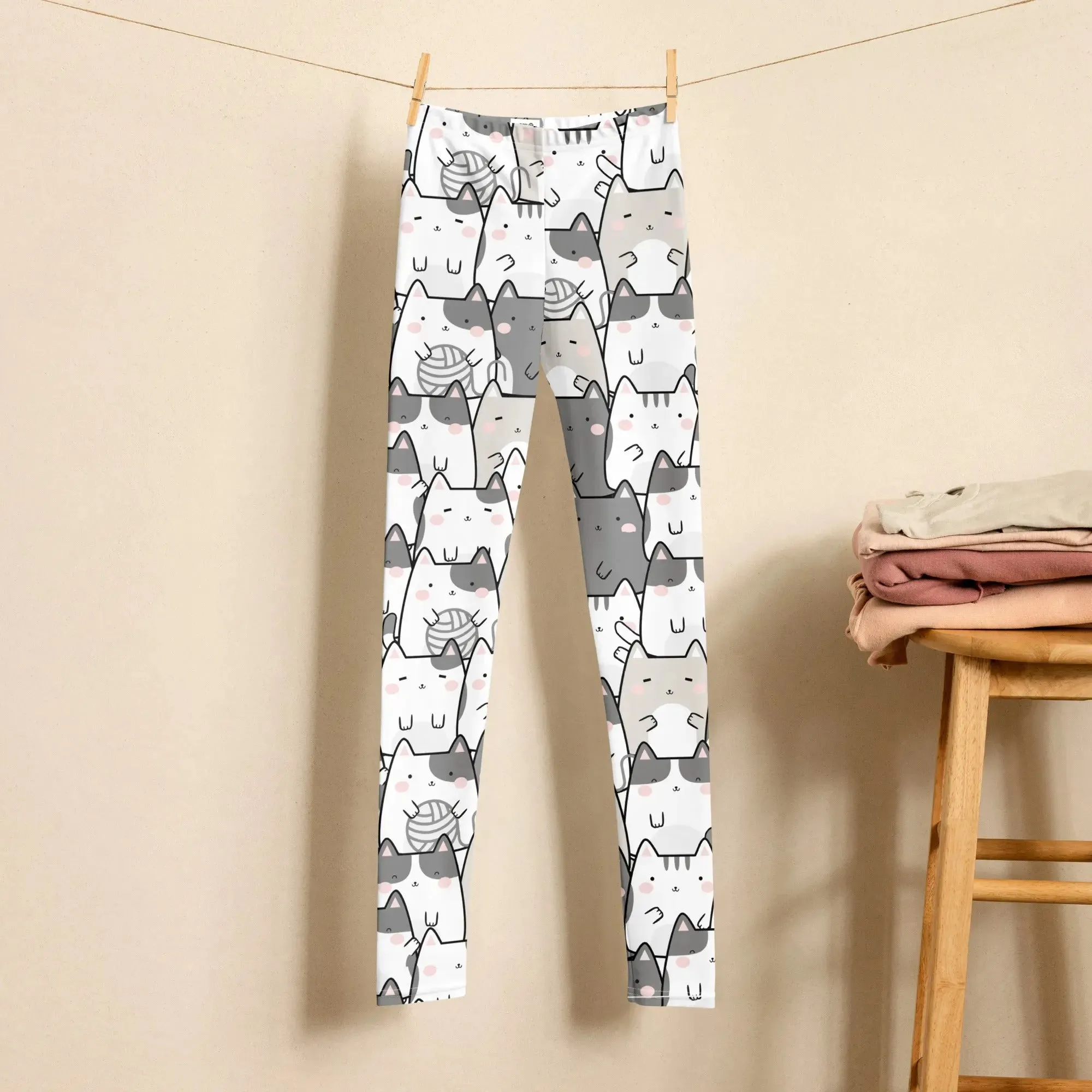 Youth Leggings "Vanilla Licorice Cats"
