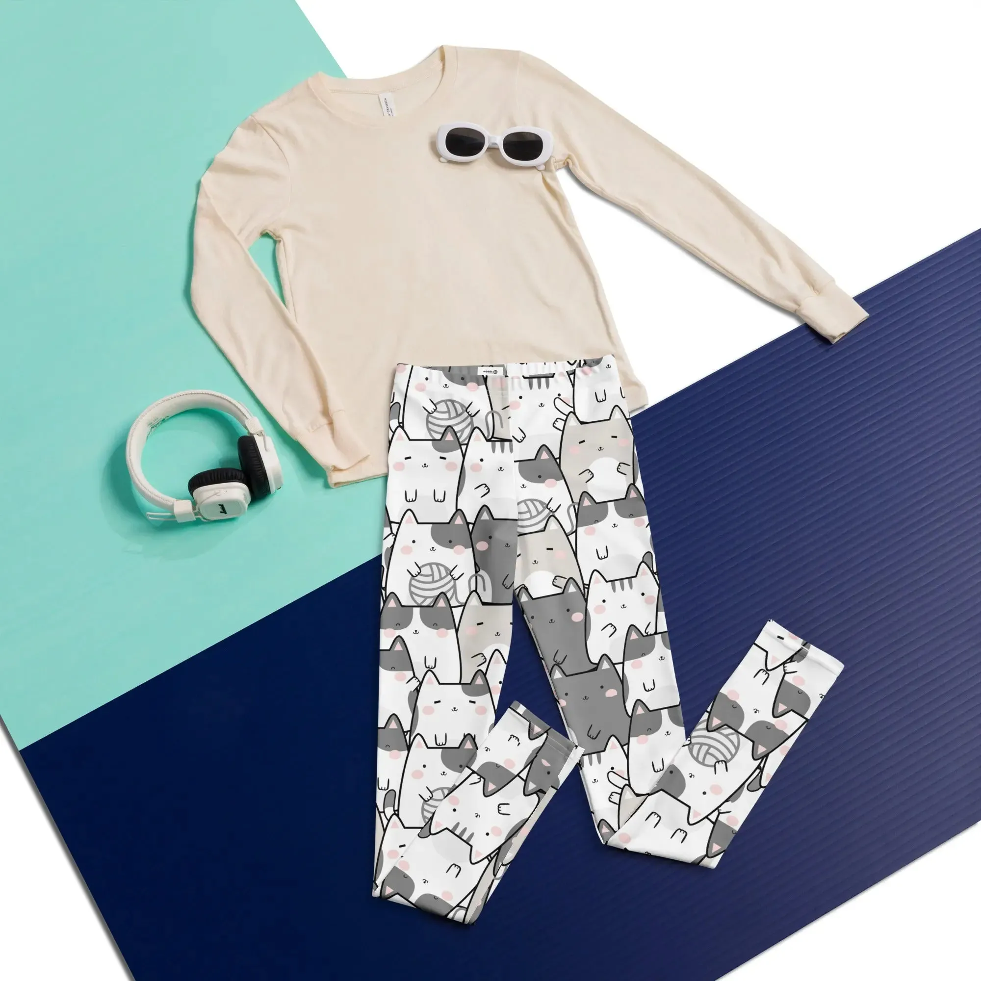 Youth Leggings "Vanilla Licorice Cats"